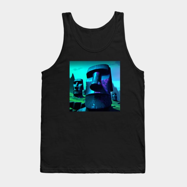 Easter Island in a Distant Techno Future Tank Top by Star Scrunch